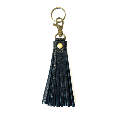 Tassel Key Chain Black Sparkle - Lara B. Designs, Inc.