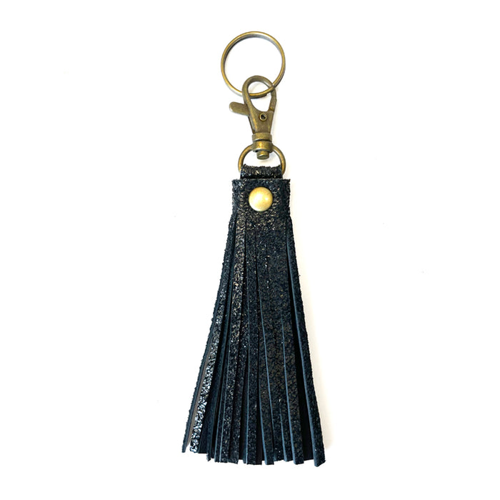 Tassel Key Chain Black Sparkle