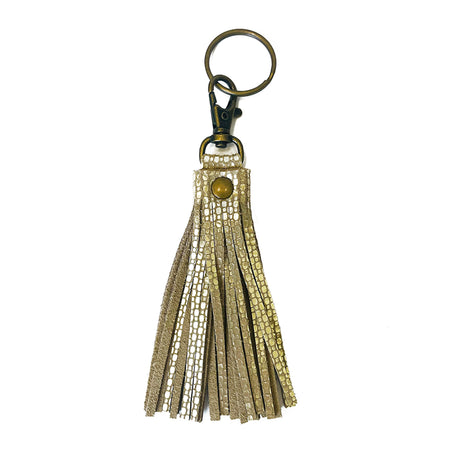Fringe Tassel Key Chain Gold Scale - Lara B. Designs, Inc.