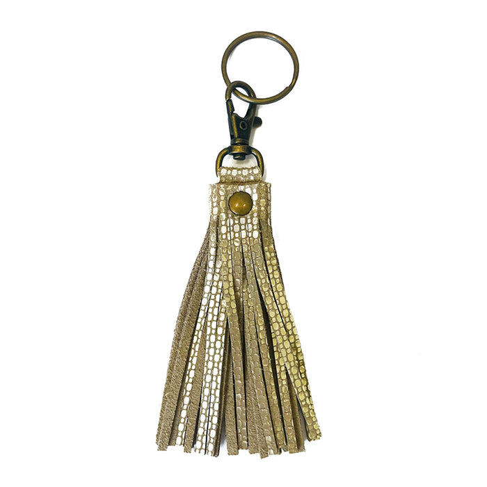Fringe Tassel Key Chain Gold Scale