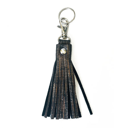 Fringe Tassel Key Chain Metallic Linen - Lara B. Designs, Inc.