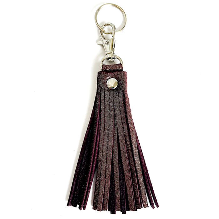 Fringe Tassel Key Chain Oxblood Sparkle