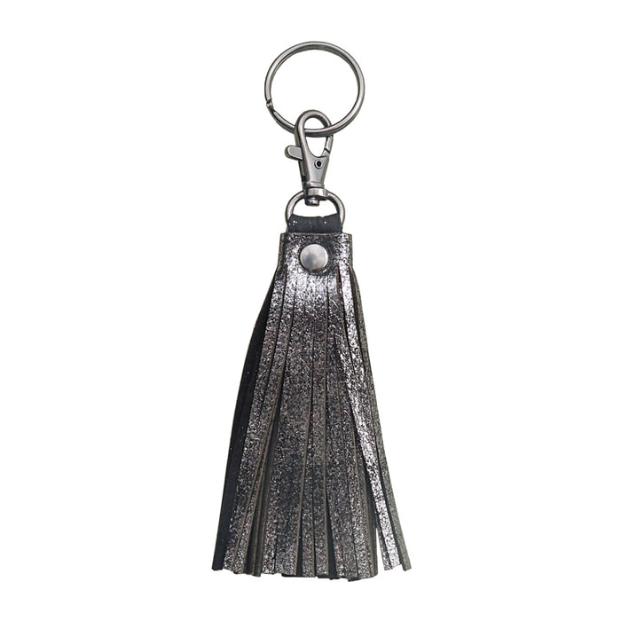 Fringe Tassel Key Chain Black Platinum - Lara B. Designs, Inc.